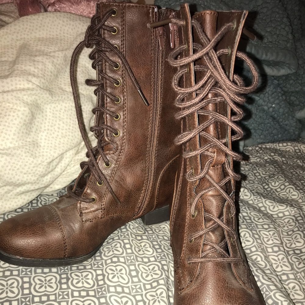 Forever 21 Lace Up Boots